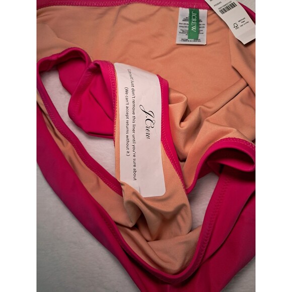 J.CREW Bikini Bottom Radiant Fuchsia High Rise Full Coverage BM642 Size M NWT - Picture 6 of 6
